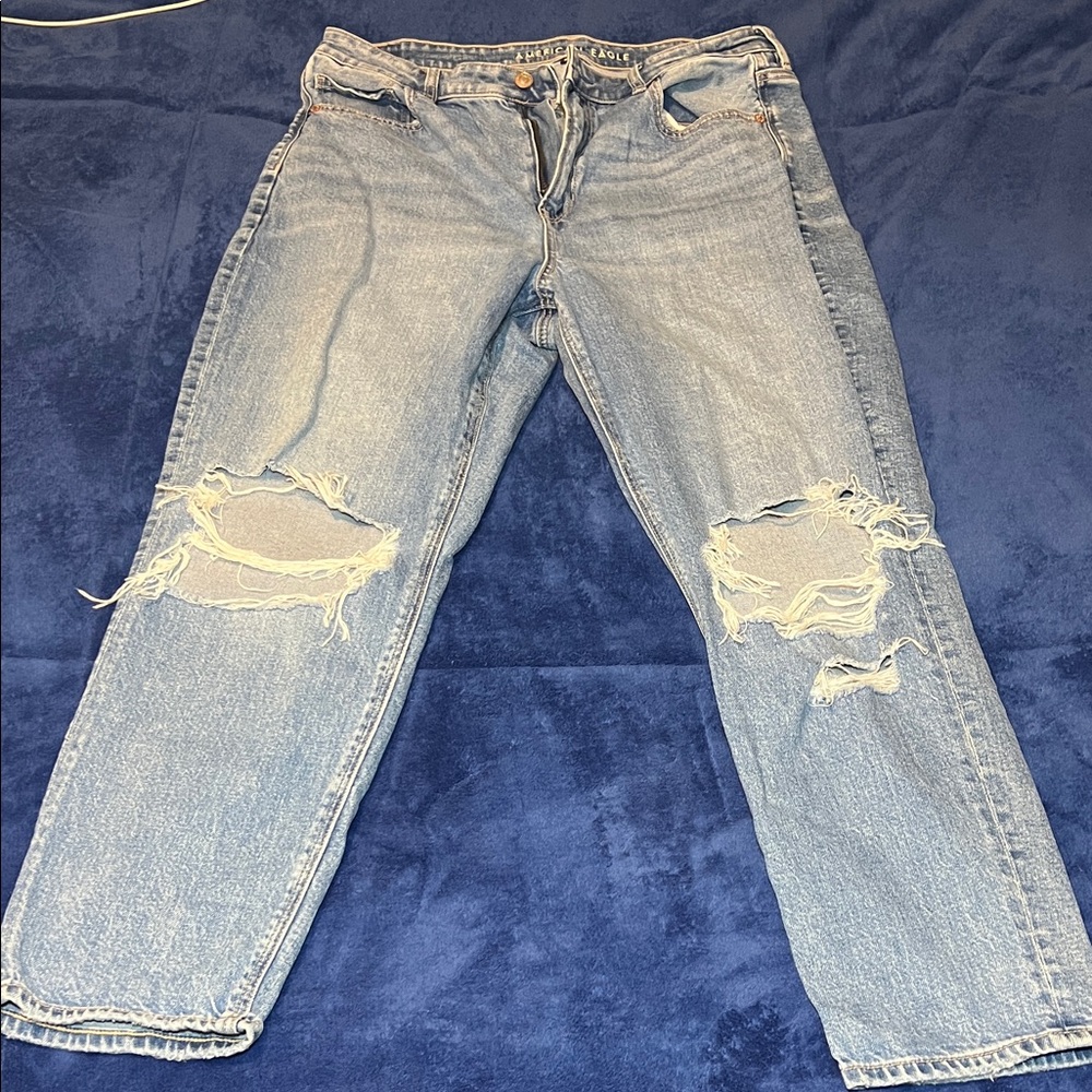 American Eagle Outfitters Light Blue Distressed Jeans